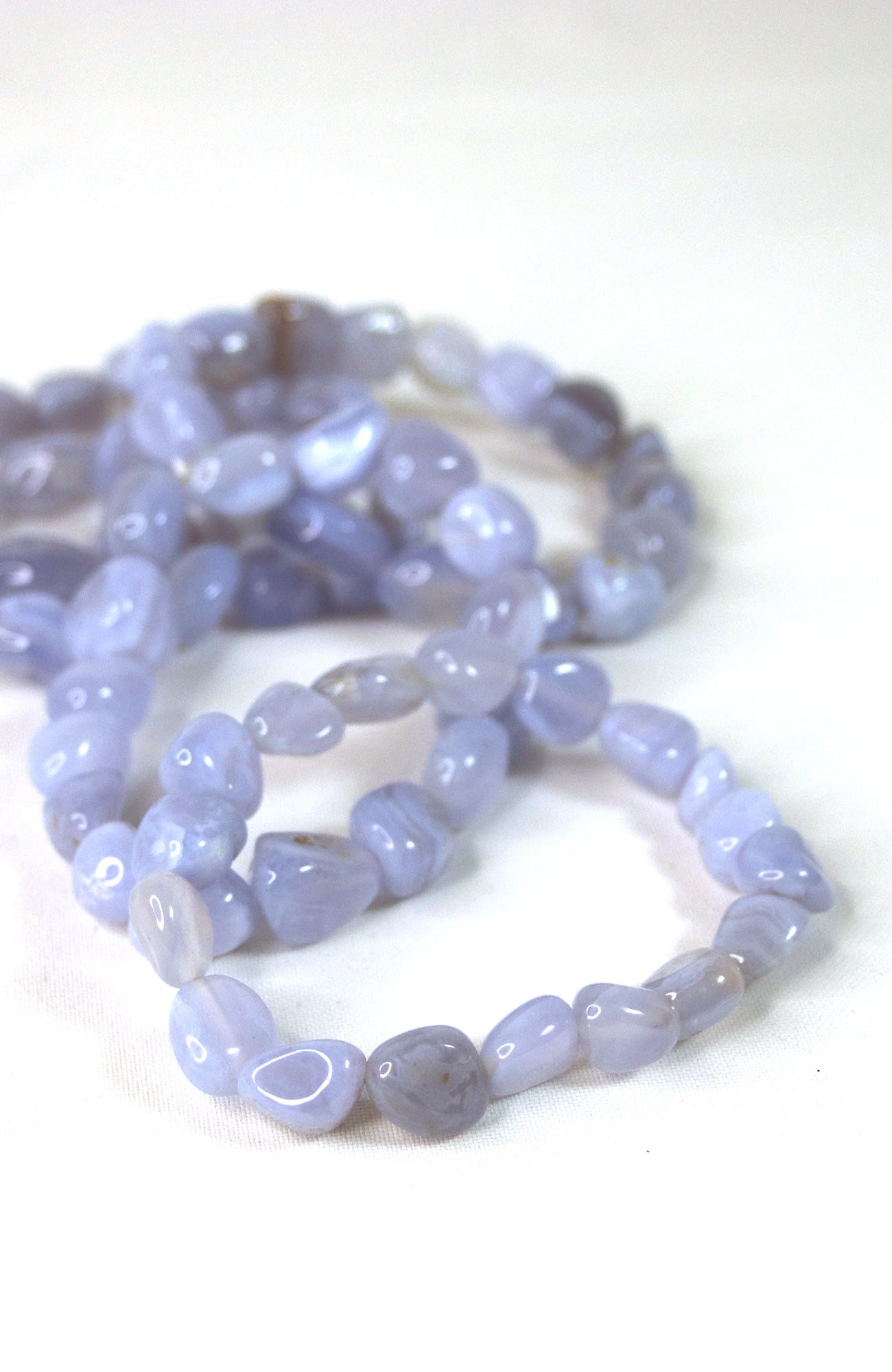 Blue Lace Agate Tumbled Stone Bracelet